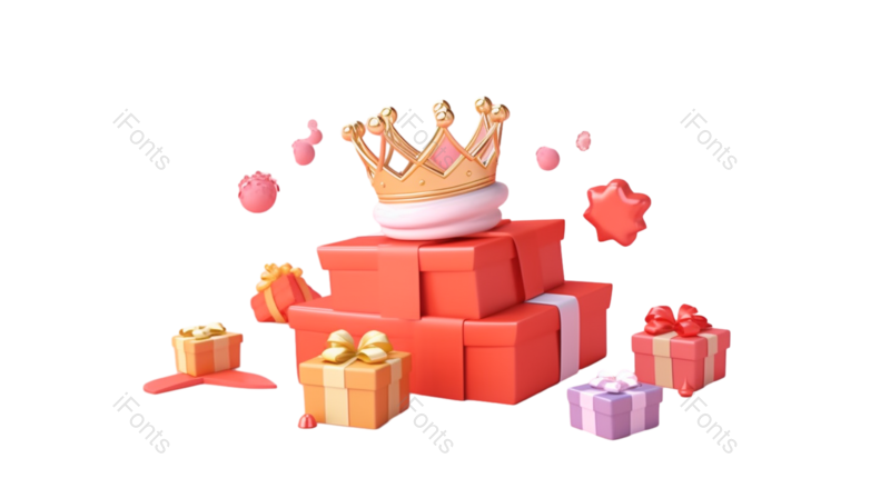 插画图片,浪漫元素,皇冠PNG,七夕节免抠素材